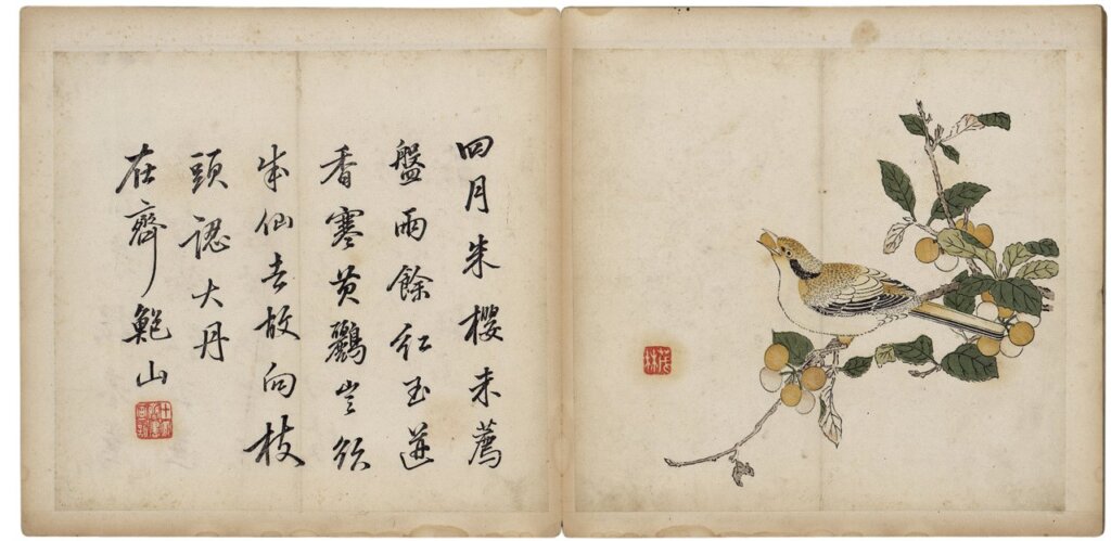 明胡正言編《十竹齋書畫譜之翎毛譜》，國立故宮博物院藏。