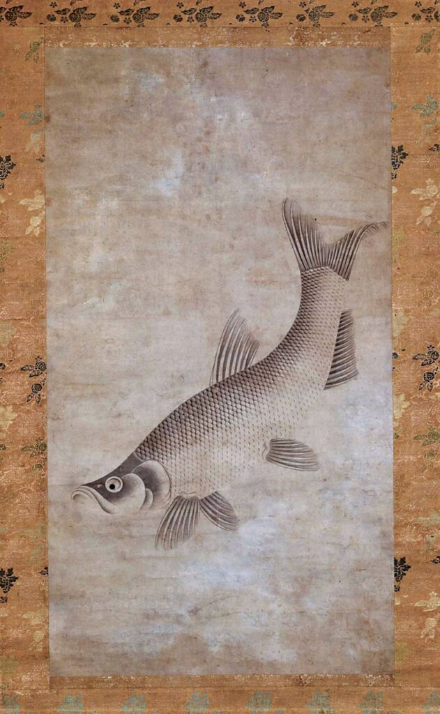 明代陳淳〈花卉集錦圖〉卷，水墨紙本。圖為局部。