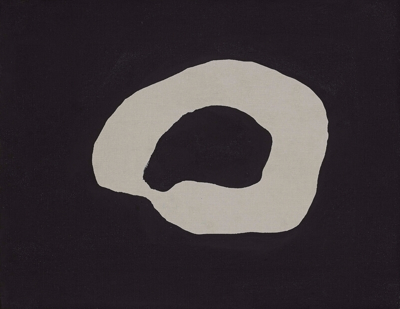 吉原治良《圓》.油彩、畫布. 31.8×41 cm.1965。