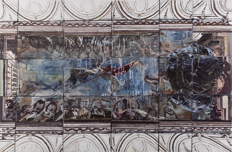 袁遠《Floor》．油彩畫布．230×150 cm．2015。