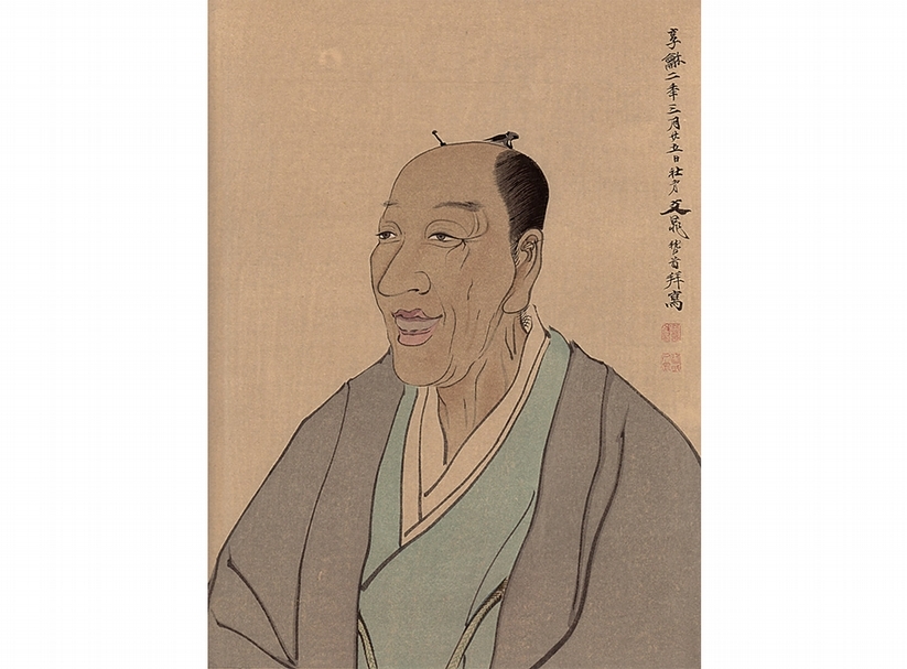 江戶時代谷文晁〈木村蒹葭堂像〉，日本重要文化財。日本大阪府教育委員會藏。