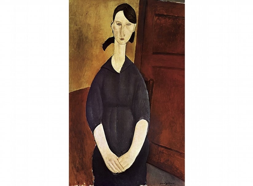 莫迪里亞尼《波萊特．喬丹肖像》．油彩、畫布．100×65 cm．1919。