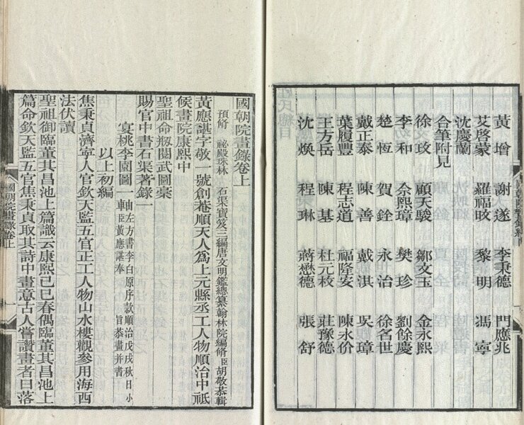 《國朝院畫錄》清嘉慶間刊本，收錄郎世寧小傳，國立故宮博物院藏。
