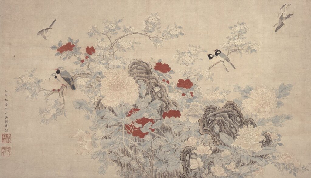 山口宗季〈花鳥圖〉，日本大和文華館藏。