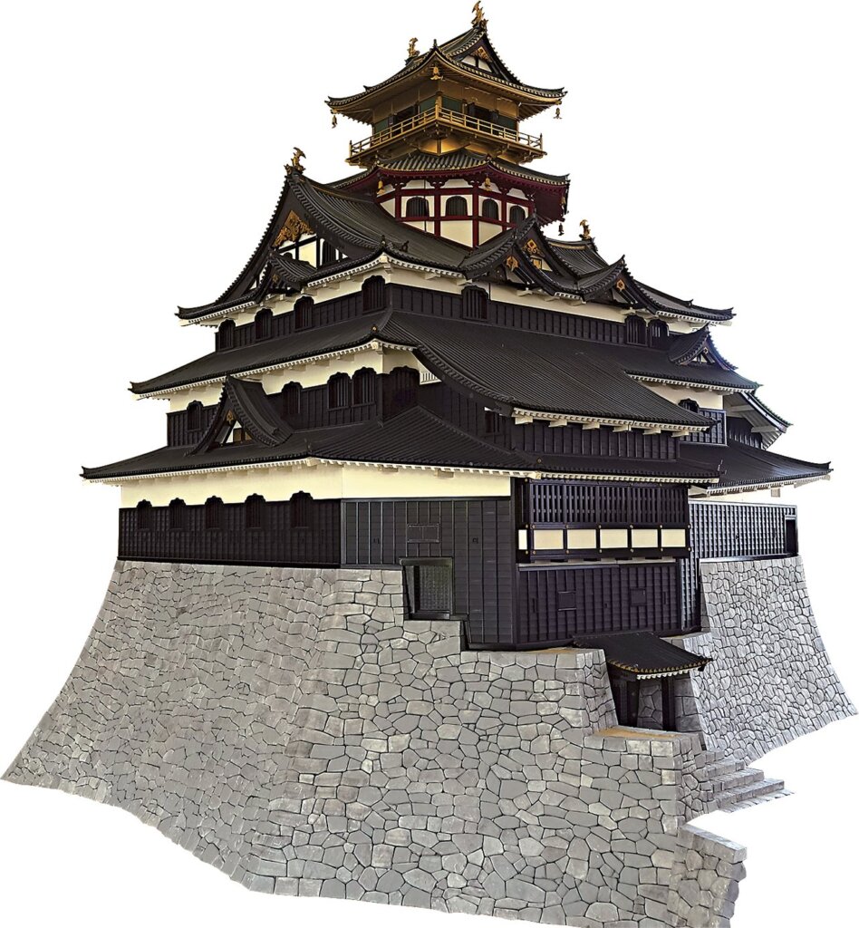 安土城復原模型，安土城廓資料館藏。