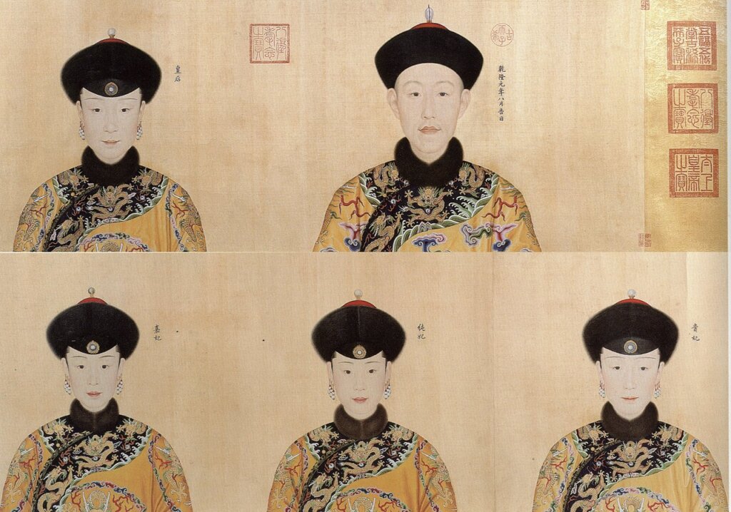 郎世寧等〈心寫治平〉，美國克里夫蘭美術館藏。圖為局部。