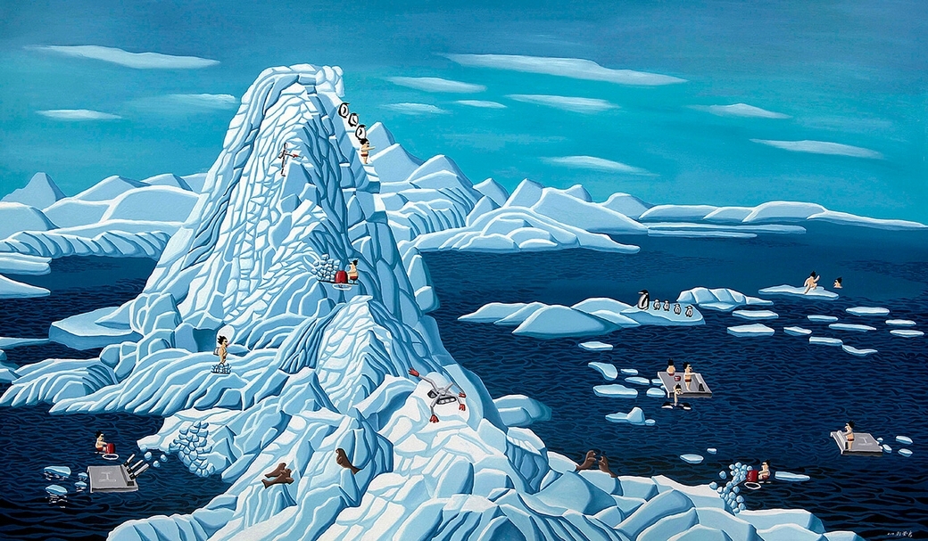 鄭崇孝，南極，油彩、畫布，112 x 192 cm，2015。