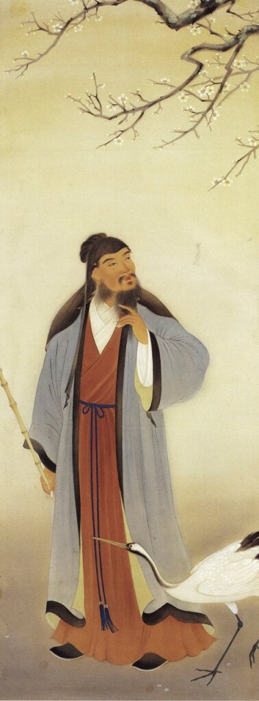 林玉山1934年作〈林和靖〉，144×56公分，第五屆栴檀社參展作品，私人收藏。