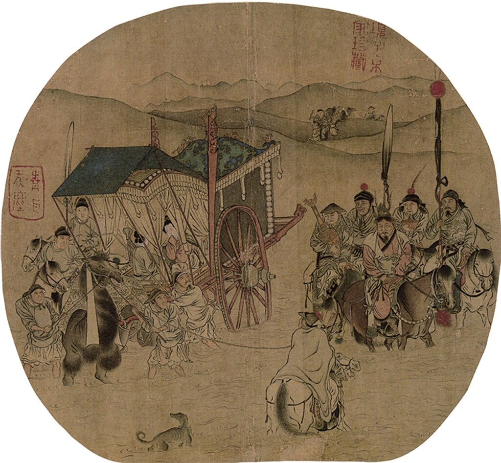 仇英〈明妃出塞圖〉,出自〈臨宋人畫冊〉,上海博物館藏,圖為局部。