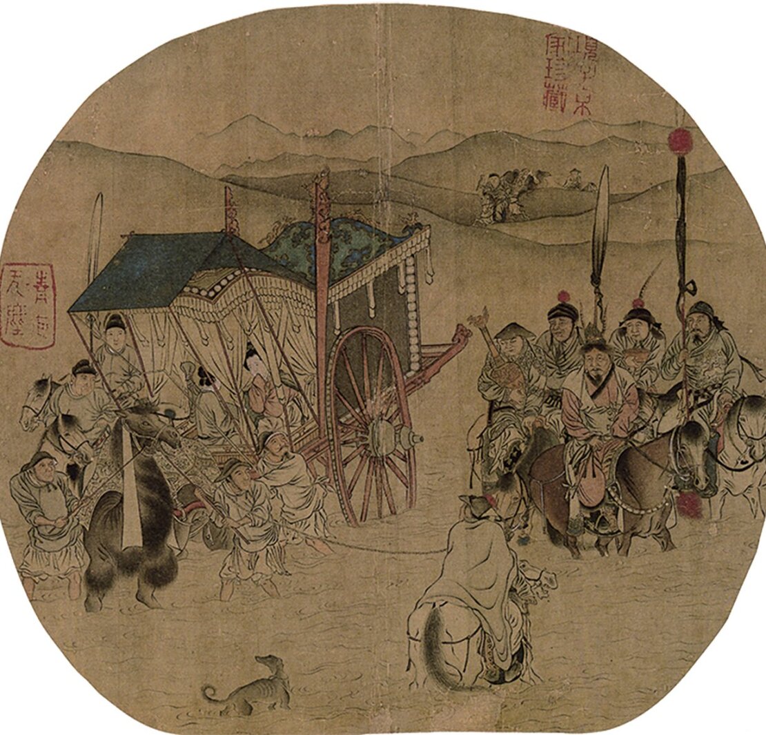 仇英〈明妃出塞圖〉,出自〈臨宋人畫冊〉,上海博物館藏,圖為局部。