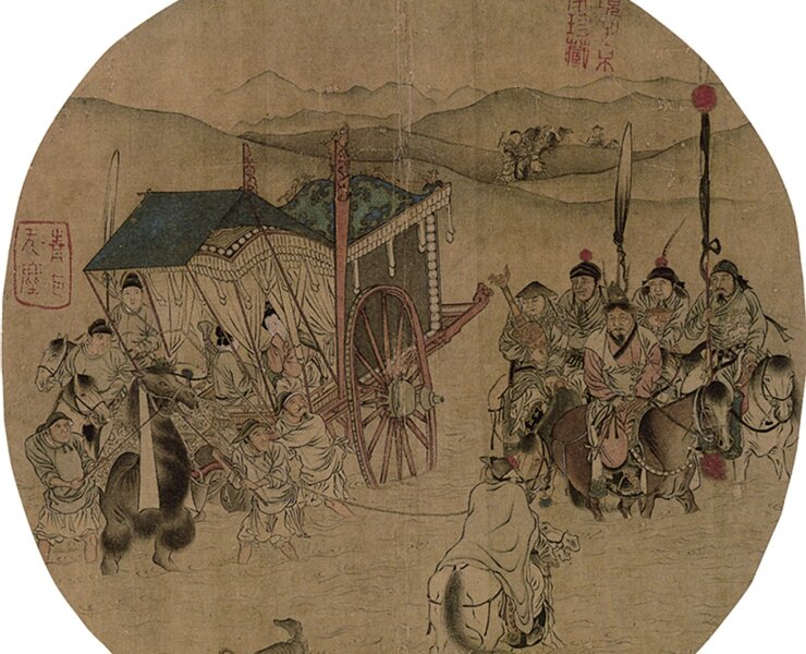 仇英〈明妃出塞圖〉，出自〈臨宋人畫冊〉，上海博物館藏，圖為局部。