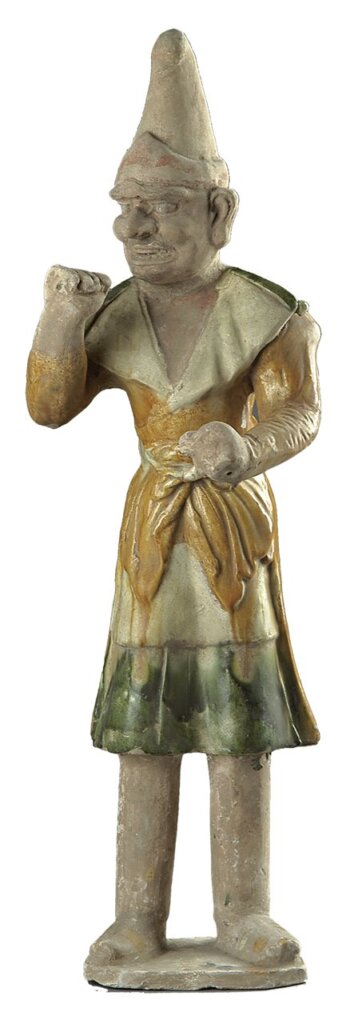 唐代〈三彩牽馬俑〉高66公分，1963年洛陽市關林出土，洛陽博物館藏