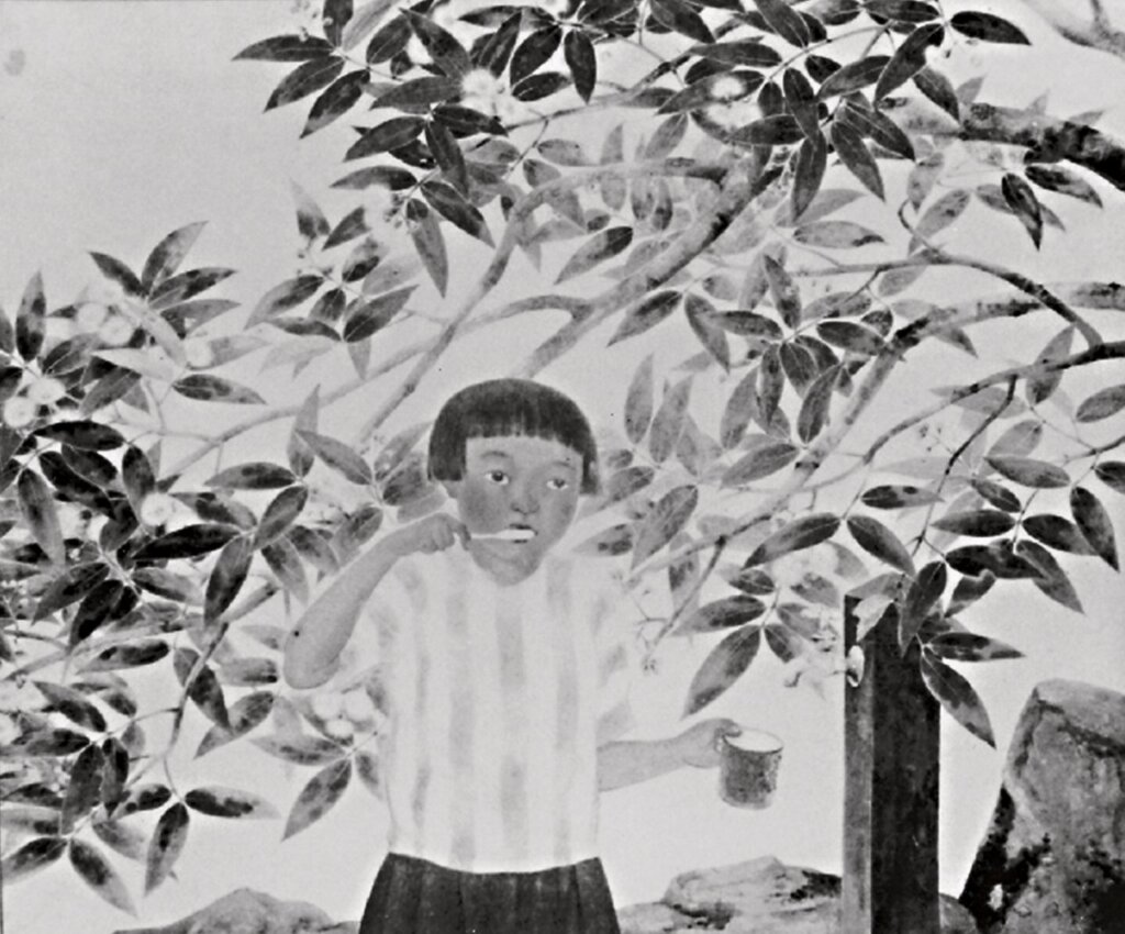 林玉山1936年作〈朝〉。