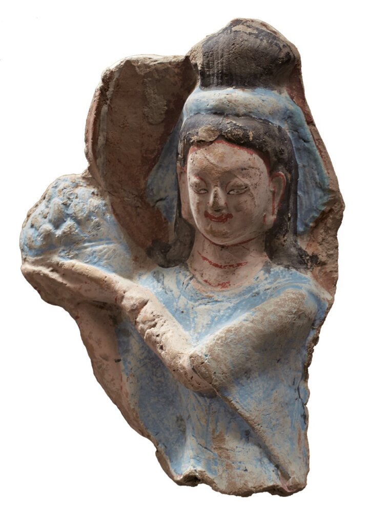 西魏〈持蓮天女〉，普林斯頓大學美術館藏。