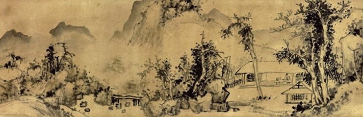吳昌碩〈寫校詞圖〉，25×134.5公分，成交價新台幣849.6萬元。
