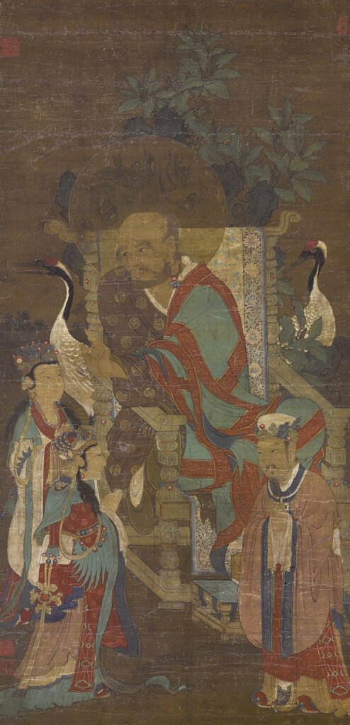 明15世紀〈羅漢畫像〉,設色絹本立軸,畫心160×78公分,含裝裱250×94公分。