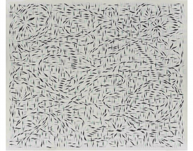 黃致陽《千靈顯 No.1501》‧墨、礦物彩、絹‧200×240 cm‧2015。