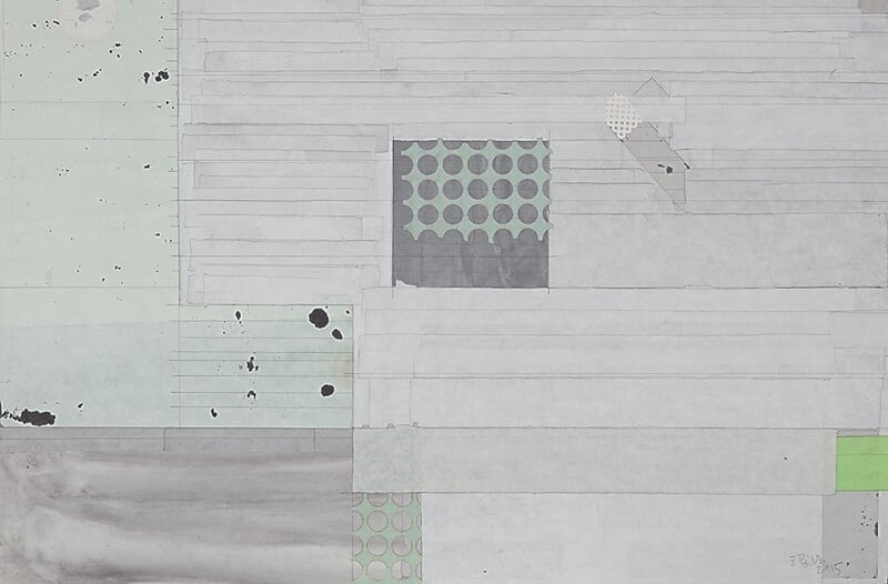 梁銓《關不住的春天》．紙本拼貼．60×90 cm．2015。（索卡藝術中心提供）