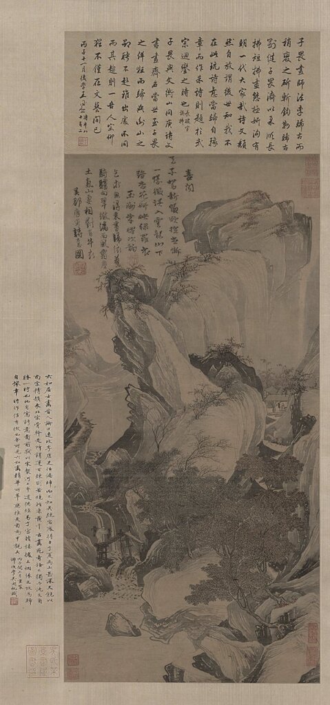明唐寅〈騎驢思歸圖〉軸。