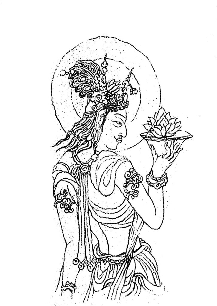 饒宗頤所摹的敦煌白畫。