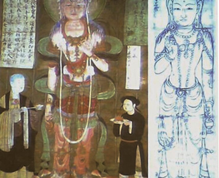 胡素馨比較敦煌帛畫跟稿本的異同之處。