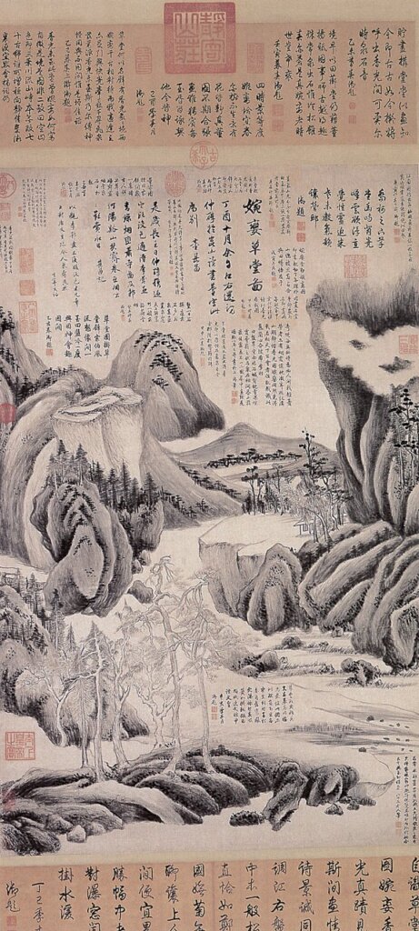 明董其昌〈婉孌草堂圖〉,私人收藏。
