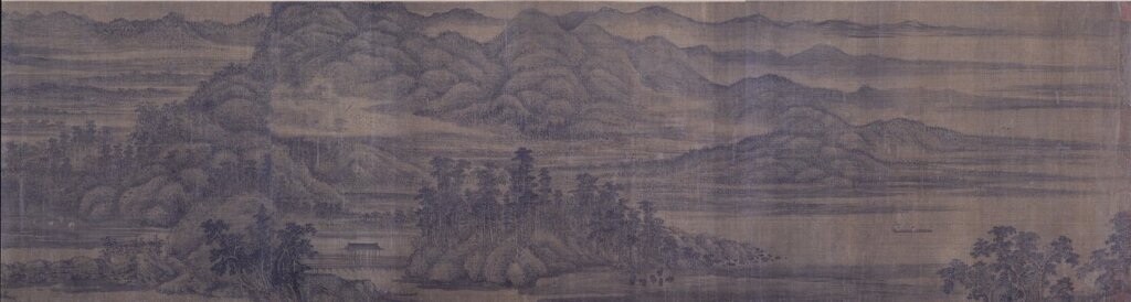 五代董源〈夏山圖〉卷。圖為局部。