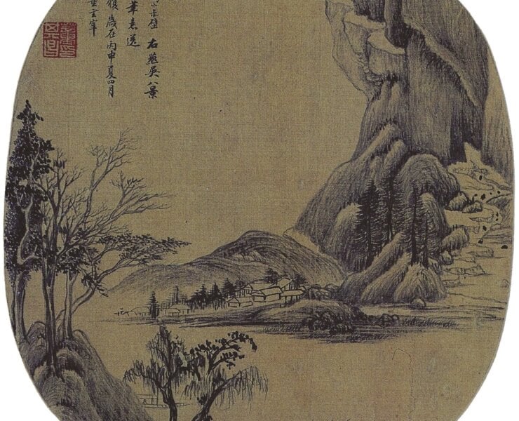 董其昌〈燕吳八景圖〉之「赤壁雲帆」，上海博物館藏。