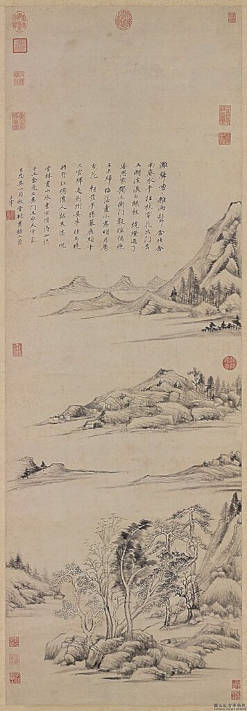 明董其昌〈仿倪瓚筆意〉，國立故宮博物院藏。
