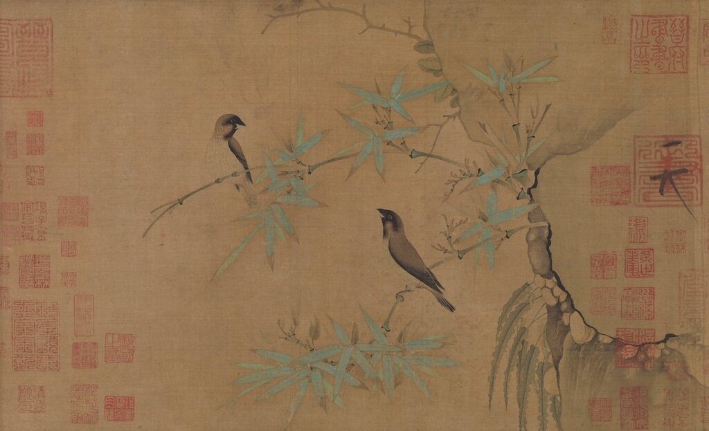 宋徽宗〈竹禽圖〉，美國大都會藝術博物館藏。