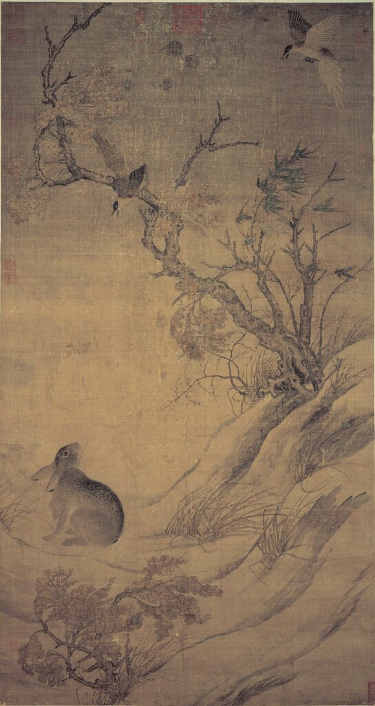 北宋崔白〈雙喜圖〉，台北故宮博物院藏。圖為局部。