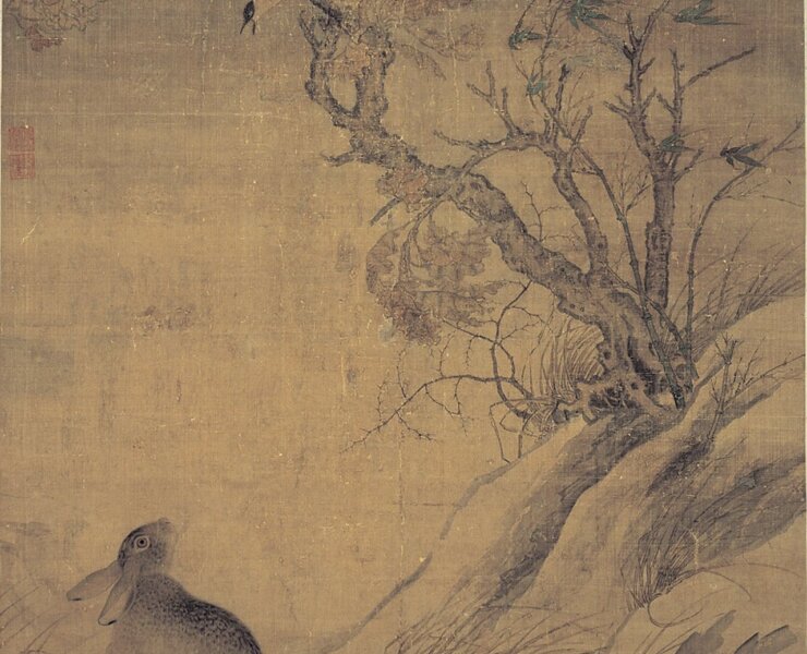 北宋崔白〈雙喜圖〉，台北故宮博物院藏。圖為局部。