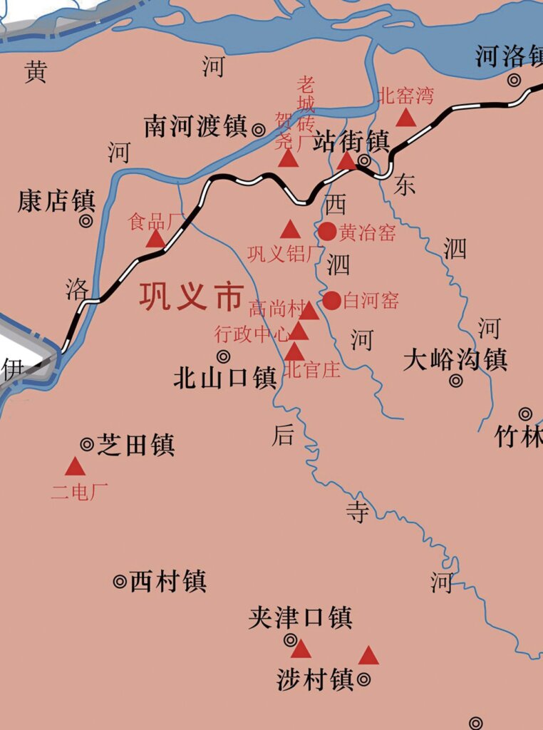 鞏義唐墓位置圖。