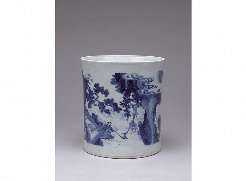 圖2 Berwald Oriental Art：明末崇禎朝〈青花筆筒〉。