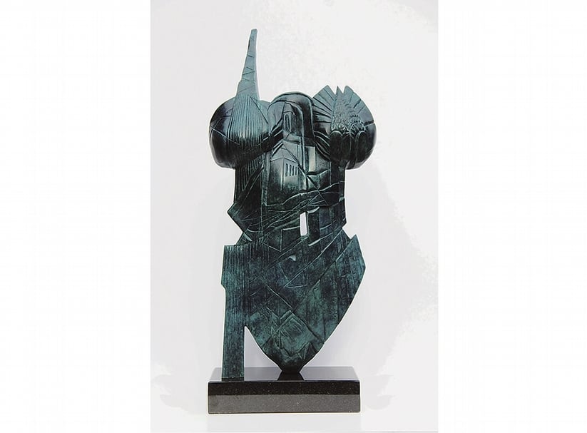 Louise Giblin，《Manhattan Skyline》．銅雕．25×13×53 cm．2014。