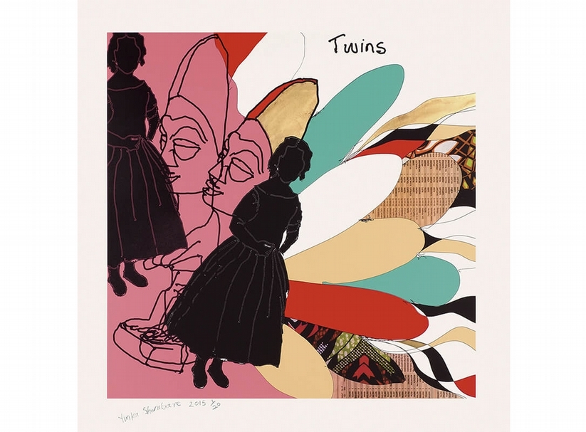 Twins IIIDate: 2015Dimensions: Unframed: 100 x 100 cm, Framed: 104 x 110 x 4.5 cmMedium: Four colour silkscreen print with gold leaf on Somerset Tub 310gsm paperEdition: 20 plus APsImage Courtesy: Courtesy the artist, Stephen Friedman Gallery, London