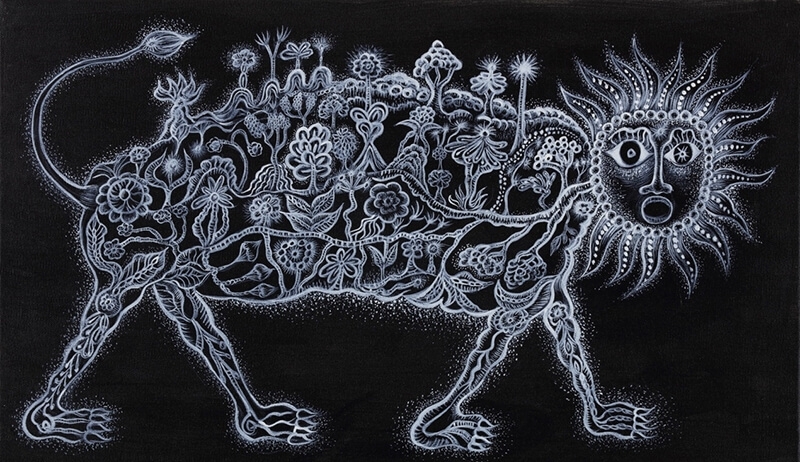 張立曄, Lion, 53x33cm, Acrylic on canvas , 2016.