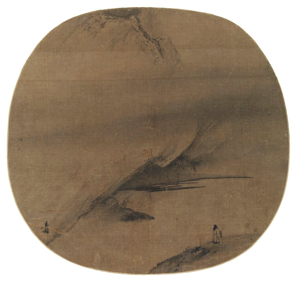 南宋梁楷〈澤畔行吟圖〉，美國大都會博物館藏。