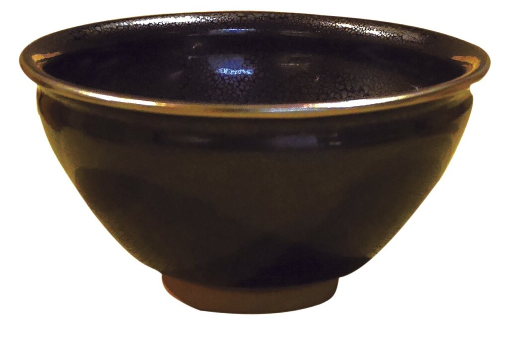 日本昭和時期（1926～1989）森里秀夫（三代陶樂）〈油滴天目茶碗〉。