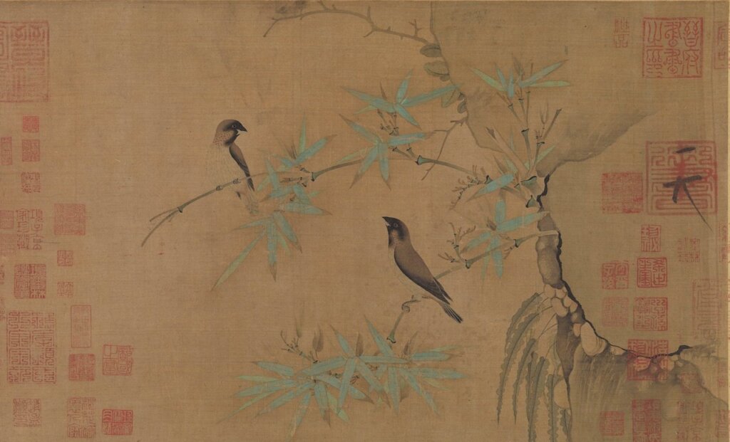 北宋徽宗〈竹禽圖〉，美國大都會博物館藏。