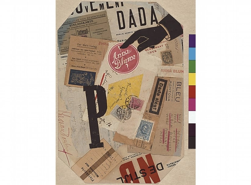 Raoul HausmannP, ca 1920-1921Collage with printed paper and ink, 31.2×22 cmHamburger Kunsthalle, Department of Prints, Drawings and Photography© 2016 ProLitteris, Zurich