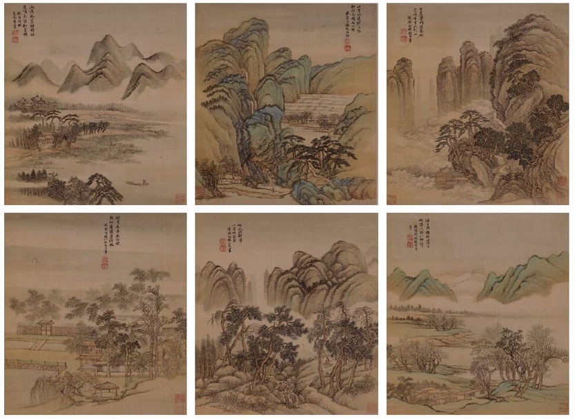 王翬〈仿唐宋人詩意十二景〉，估價人民幣2800萬～3800萬元。圖為局部。