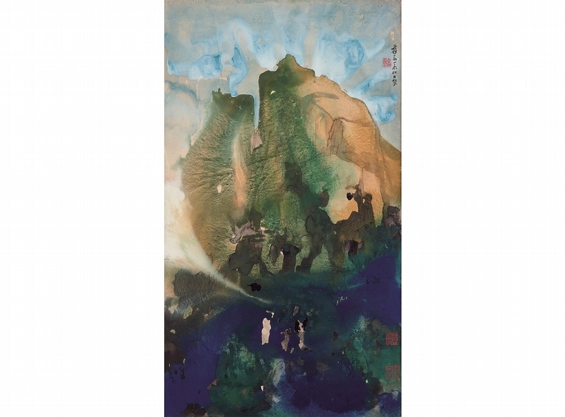 張大千1967年作〈加州夏山〉,設色紙本鏡框,115×65.5公分,估價1800萬~2800萬港元。