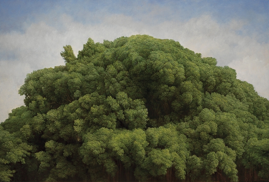 葉子奇《大樹之巔》．卵彩、油彩、亞麻布．86.5×127 cm．2010-2016。