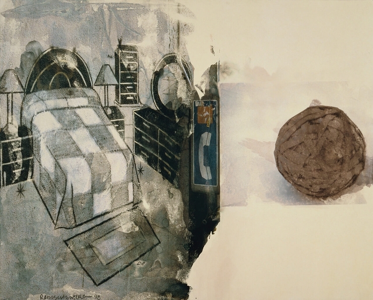 Stretch [Anagrams (A Pun)]1998 Vegetable dye transfer on polylaminate 49 x 61 in. 124.5 x 155 cm Art © Robert Rauschenberg Foundation/Licensed by VAGA, New York, NY