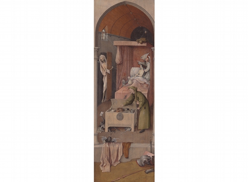 Hieronymus Bosch, Death and the Miser, c. 1500–10, Washington, NationalGallery of Art, Samuel H.Kress Collection