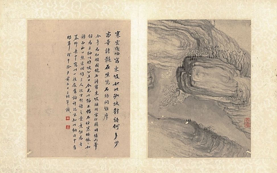 清石濤〈山水冊〉，預估價200萬～250萬港元。圖為其中一開。