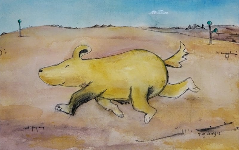 唐重，曠野三十二，34cmx54cm，壓克力、綜合媒彩，2016。