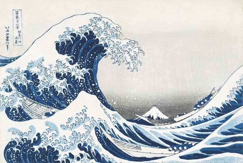 葛飾北齋Hokusai Katsushika│富嶽36景 神奈川沖浪裏 木版多色刷、橫大判錦繪 24.6x36.5cm 1830-32 東京富士美術館館藏