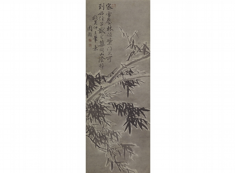 清周顥雍正～乾隆前期作〈雪竹圖軸〉，上海市歷史博物館藏。